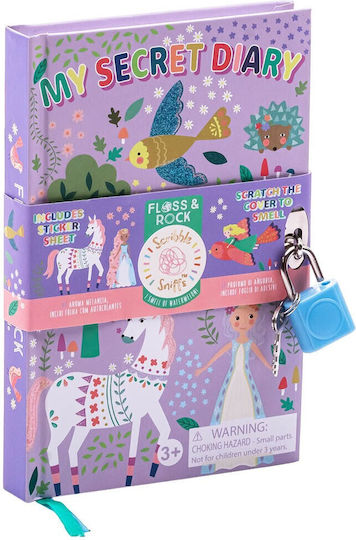 Floss & Rock Fairy Tale Carnet Cu dungi cu Lacăt Violet