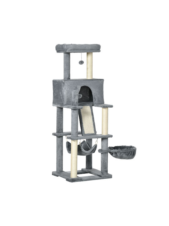 Pawhut Cat Trees Gray 48x48x140cm