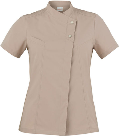 Giblor's Coat Chef Female Beige with Short Sleeve Megan