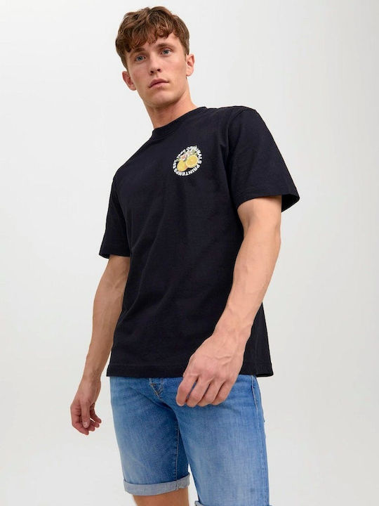 Jack & Jones T-shirt Bărbătesc cu Mânecă Scurtă Negru