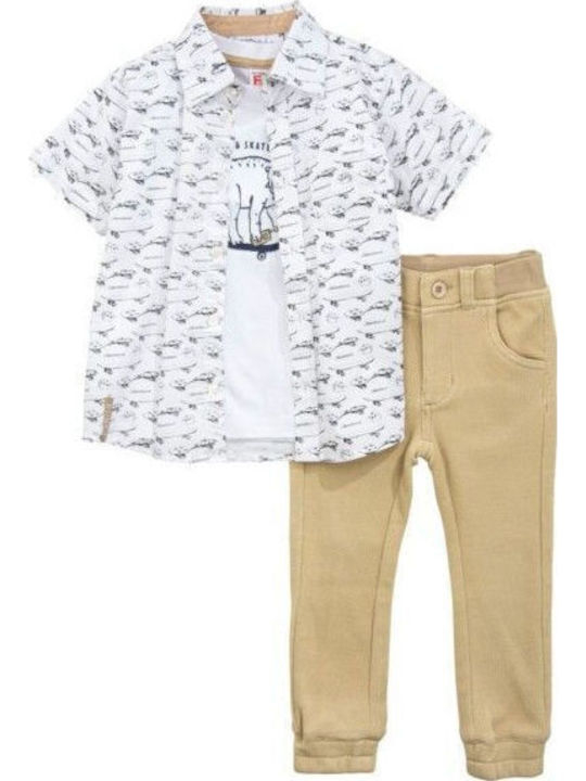 Funky Kids Clothing Set with White Pants 3 Pieces
