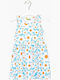 Kinderkleid Ärmellos Blumen Hellblau