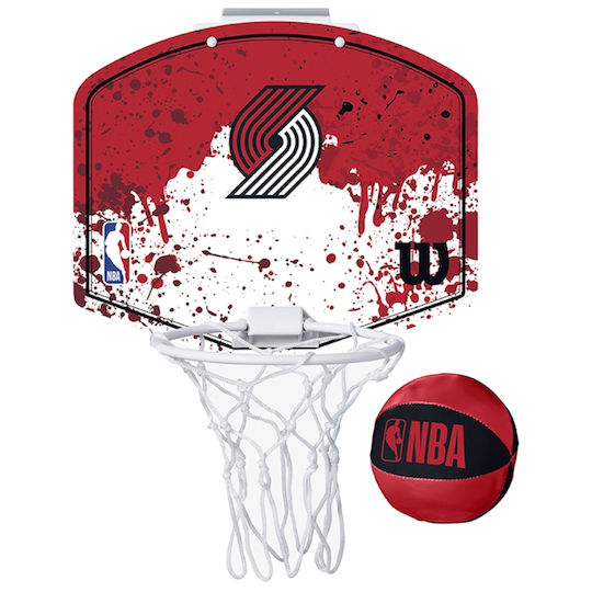 Wilson Outdoor Wall Mounted Basketball Hoop with Ball Team Portland Trailblazers