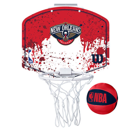 Wilson Outdoor Wall Mounted Basketball Hoop with Ball Team New Orleans Pelicans