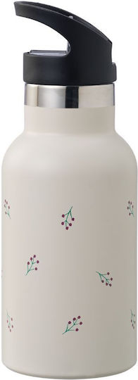 Fresk Kids Water Bottle Thermos Stainless Steel with Straw Non Spill Beige 350ml