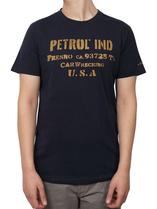 Petrol Industries Men's T-Shirt Stamped Navy Blue M-1030-TSR600-5152