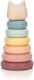 FreeOn Stacking Toy Tower Kitty made of Silicone for 0++ Months