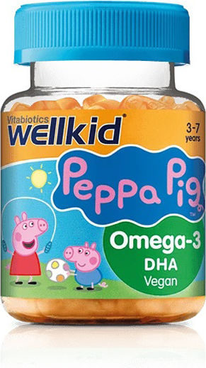 Vitabiotics Peppa Pig DHA Omega-3 Fish Oil Suitable for Children 30 Softgels with Orange Flavour