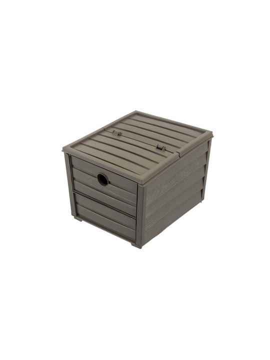 Bama Πλαστικό Κουτί Αποθήκευσης με Καπάκι Taupe 23.5x28x20cm