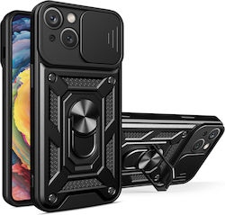 Hurtel Hybrid Armor Camshield Back Cover Σιλικόνης Ανθεκτική Μαύρο (Realme 10 5G)