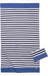 Greenwich Polo Club Beach Towel Pareo Blue with Fringes 170x90cm.