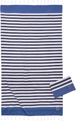 Greenwich Polo Club Beach Towel Pareo Blue with Fringes 170x90cm.