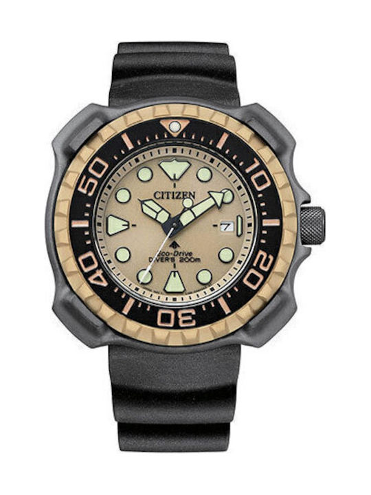 Citizen Promaster Ανδρικό Ρολόι 49.5mm Eco - Drive με Μαύρο Καουτσούκ Λουράκι