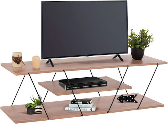 TV Stand Wooden Tars Black / Natural L120xW32xH33cm