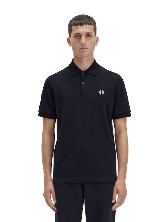 Fred Perry Bluza Bărbătească cu Mânecă Scurtă Polo Neagră