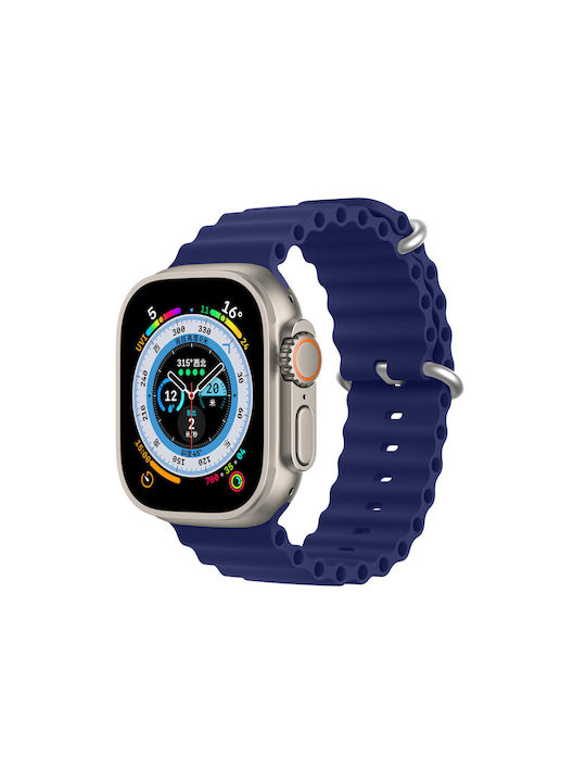 Dux Ducis Oceanwave Version Armband Silikon Marineblau (Apple Watch 8, 7, 6, 5, 4, 3, 2, SE)