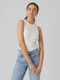 Vero Moda Women's Summer Blouse Cotton Sleeveless White