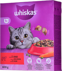 Whiskas 1+ Beef Hrana uscată pentru pisici adulte cu Vițel 0.8kg