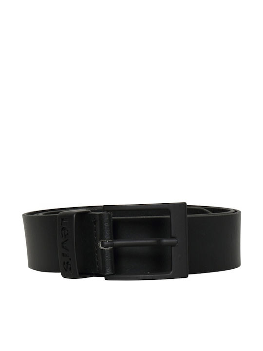 Wide Men's Belt Leather Black
