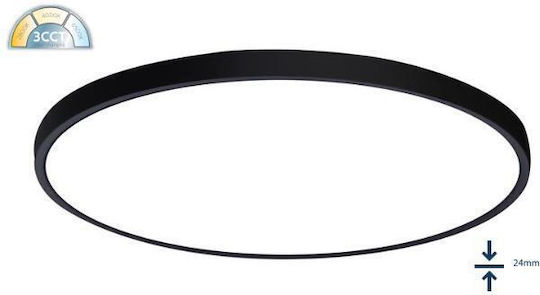Fos me Ceiling Mount Light 80cm Black with Integrated LED