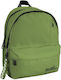Monochrome Double School Backpack with 2 Central Pockets for Junior High-High School with Water Bottle Holder Olive Green 25 Litres 32 x 19 x 42 cm