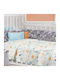Das Home Blanket Cot 6623 Cotton Light Blue 105x150cm
