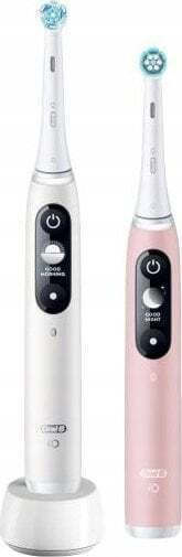 Oral-B iO Series 6 Electric Toothbrush with Timer and Pressure Sensor Duo Pack White/Pink