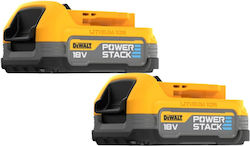 DEWALT Σετ 2 Μπαταριών Εργαλείου Λιθίου 18V Powerstack