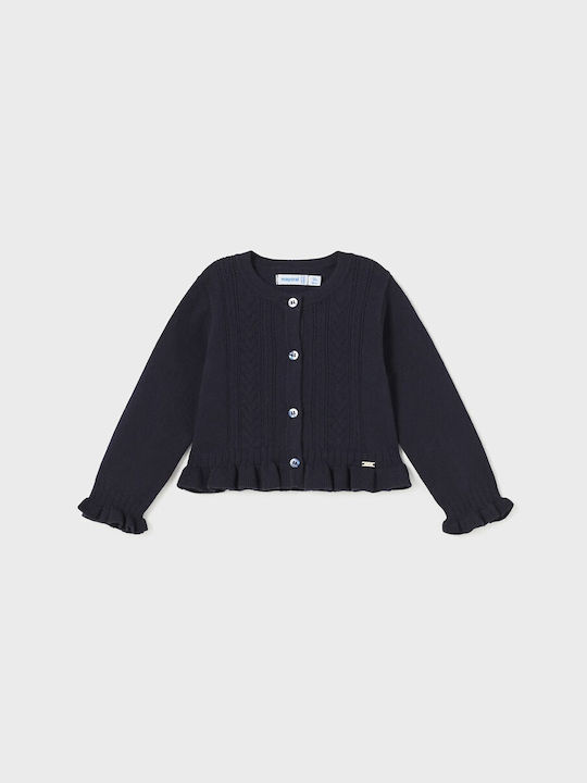 Mayoral Girls Knitted Cardigan with Buttons Navy Blue