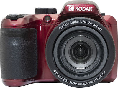 Kodak PIXPRO AZ405 Kompakte Kamera 20MP Optischer Zoom 40x mit Bildschirmgröße 2.3" und Videoauflösung 1280 x 720 Pixel Rot