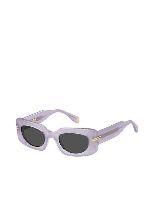Marc Jacobs Women's Sunglasses with Purple Plastic Frame and Gray Lens MJ 1075/S 789/IR