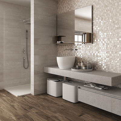 Ravenna Floor / Kitchen Wall / Bathroom Gloss Porcelain Tile 75x25cm Gray