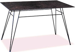 Outdoor Dinner Table with Wood Surface and Metal Frame Rust 160x90x75cm