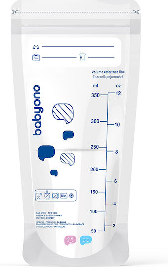 Babyono Natural Nursing Breast Milk Storage Bags 23x11cm 350ml 30 Pieces