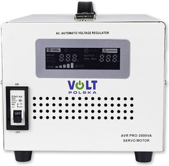 Volt Polska AVR PRO Spannungsstabilisator 3000VA mit 2 Steckdosen Strom