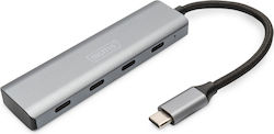 Digitus USB Hub 4 Θυρών (USB-C) DA-70246
