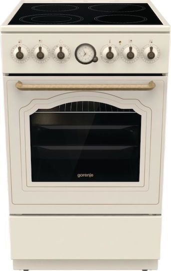 Gorenje Herd 70Es mit Keramikkochfeldern B50cm. Beige