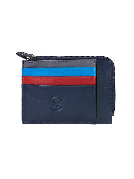 Beverly Hills Polo Club Men's Leather Card Wallet Blue