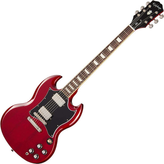 Epiphone SG Standard Електрическа Китара за Леворъките SG с HH Магнитна Конфигурация Heritage Cherry