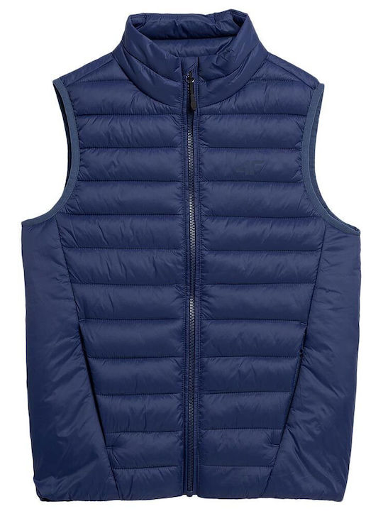 4F Kids' Quilted Jacket Sleeveless Short Blue