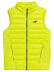 Kids' Quilted Jacket Sleeveless Short Yellow