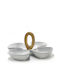ArteLibre Ceramic Dessert Divided Serving Plate with 4 Slots White 28x18x13cm