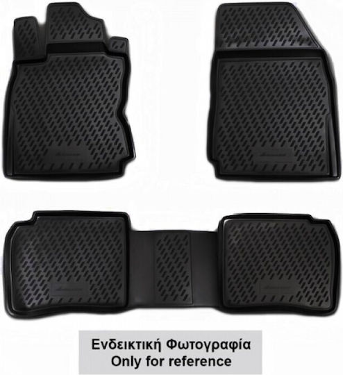Novline Set of Front and Rear Mats 4pcs Tray Type for Volkswagen Polo 09/2009+ Black