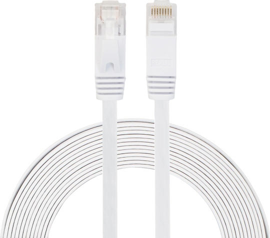Flat U/UTP Cat.6 (Gigabit) Network Cable Ethernet 1.5m White