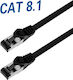 Transmedia S/FTP Cat.8.1 Καλώδιο Δικτύου Ethernet 1m Μαύρο