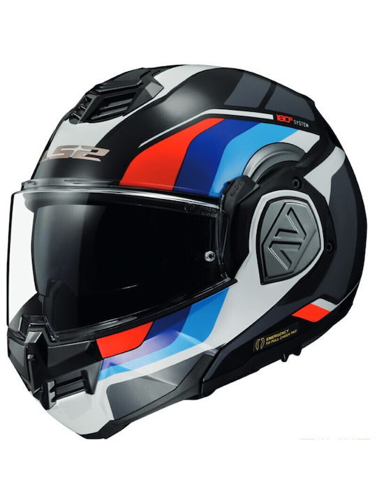 LS2 Advant Modular Helmet with Sun Visor ECE 22.06 1650gr Black Blue Red White