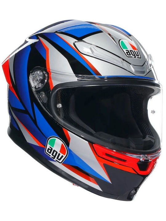 AGV K6 S Black/Blue/Red Κράνος Μηχανής Full Fac...