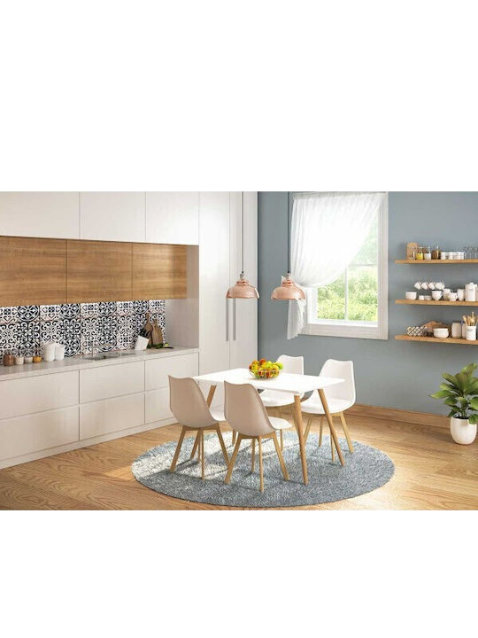Esszimmer Bueno 5Stück White 120x80cm