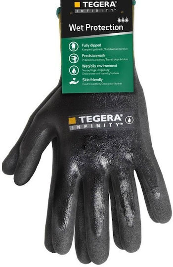 Tegera Infinity Γάντια Εργασίας Μαύρα Νιτριλίου