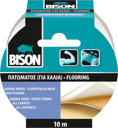 Bison Αυτοκόλλητη Ταινία Διπλής Όψης Διάφανη 10mx6mm